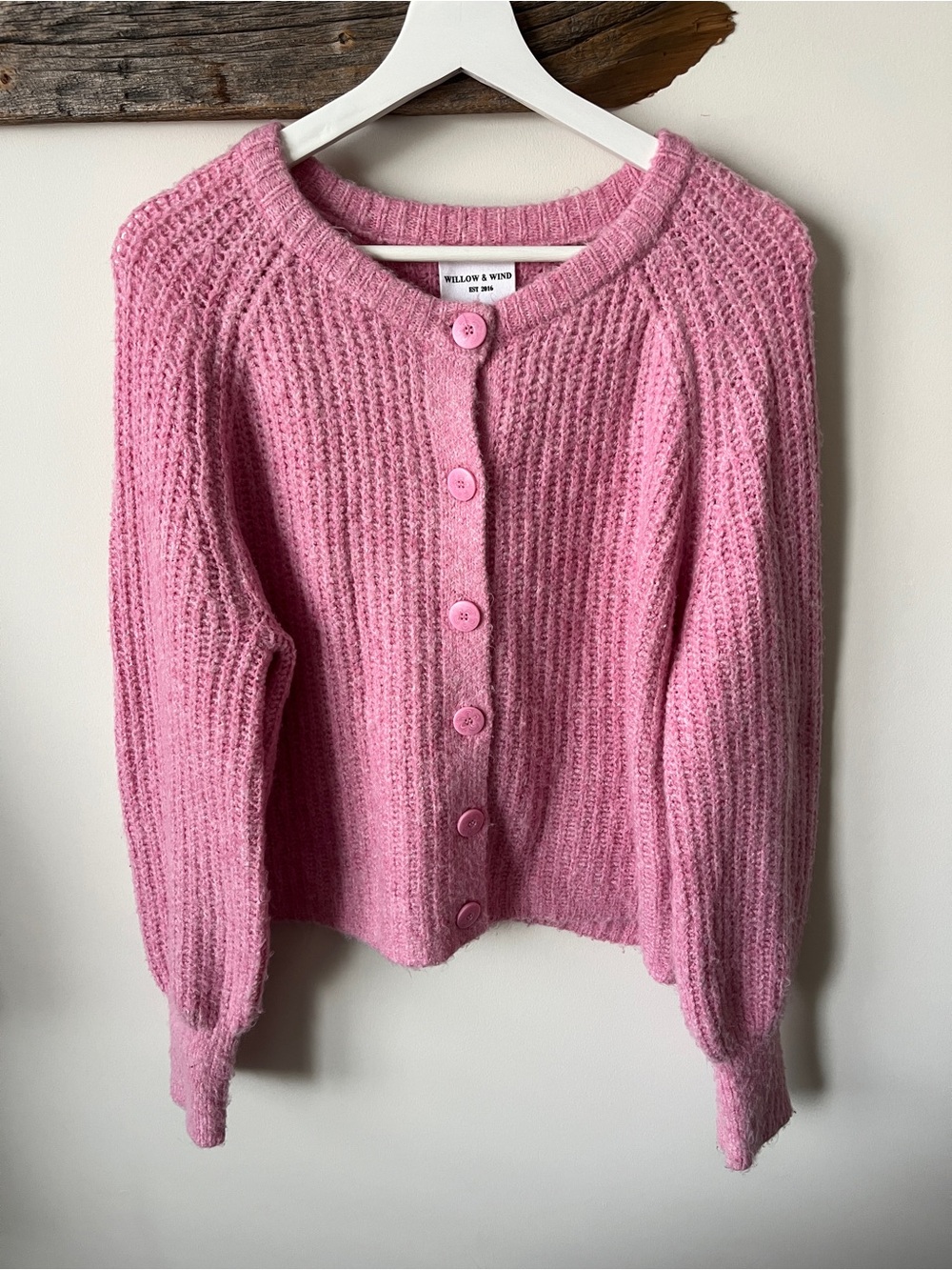 Pink Button Up Cardigan